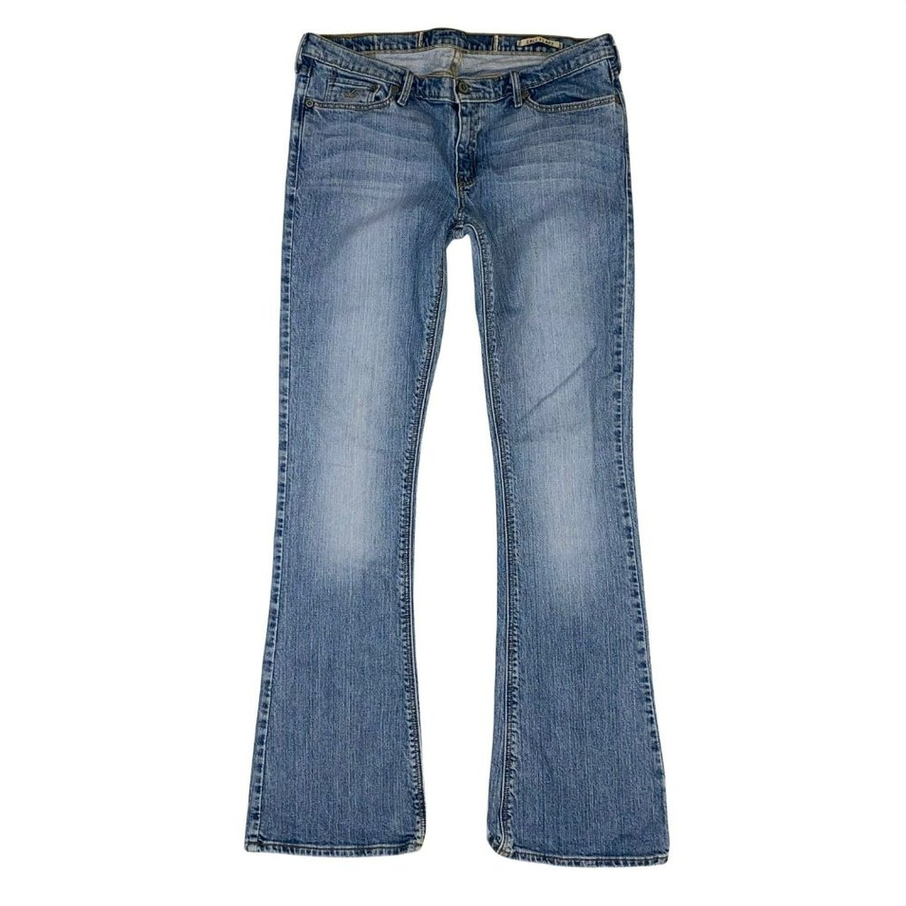 Hollister Junior's Light Wash Cali Flare Jeans Stretch Mid Rise, Size 11